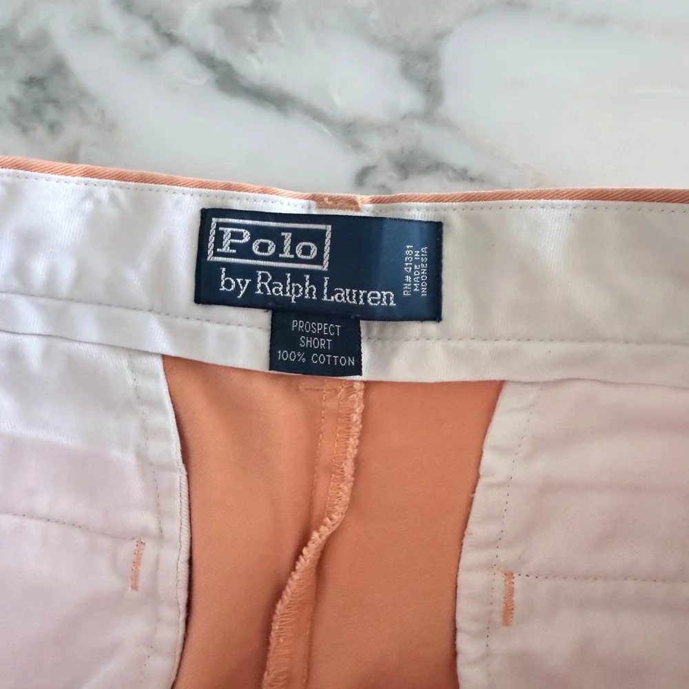 Polo Ralph Lauren Mens Prospect Short 30 Peach Orange Cotton Classic Chino Twill